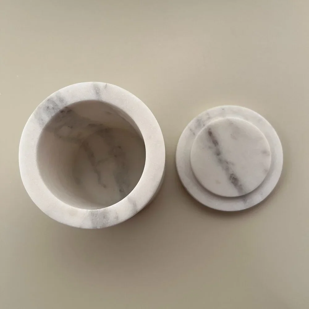 Target Threshold White Marble Lidded Storage Canister